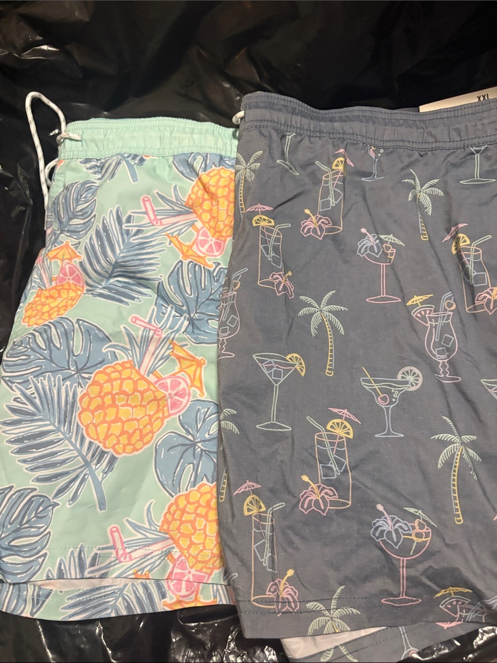 Tropical Pineapple & Cocktail Swim Trunks - Mint & Slate